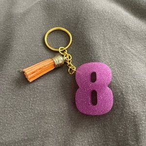 Handmade Number "8" Keychain